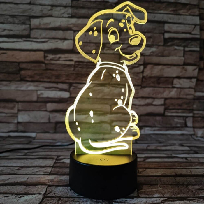 Dalmata kölyök 7színű 3D led lámpa