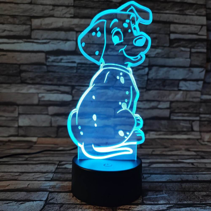 Dalmata kölyök 7színű 3D led lámpa