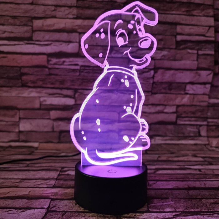 Dalmata kölyök 7színű 3D led lámpa