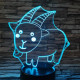 Kecske 7 színű 3D led lámpa