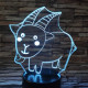 Kecske 7 színű 3D led lámpa