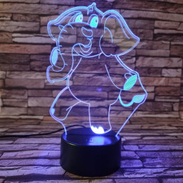 Táncoló elefánt 7 színű 3D led lámpa