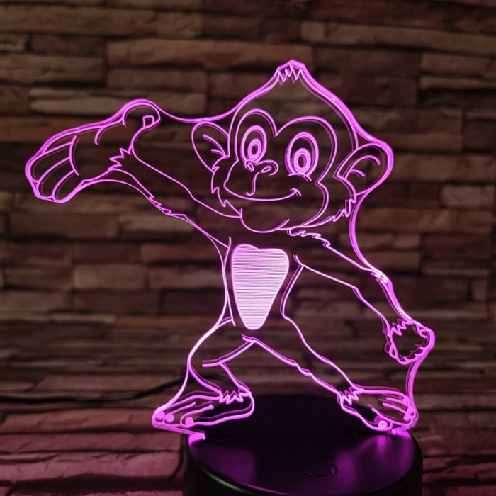 Majom táncol 7 színű 3D led lámpa