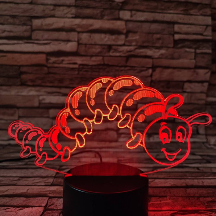 Kukac 7 színű 3D led lámpa