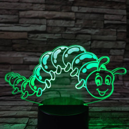 Kukac 7 színű 3D led lámpa