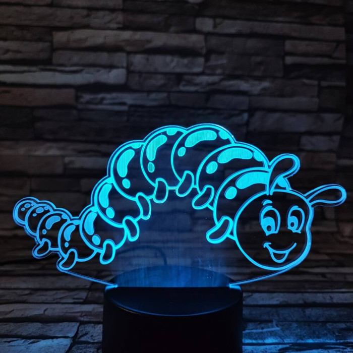 Kukac 7 színű 3D led lámpa