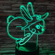 Nyuszi fut  7 színű 3D led lámpa