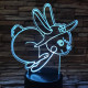 Nyuszi fut  7 színű 3D led lámpa