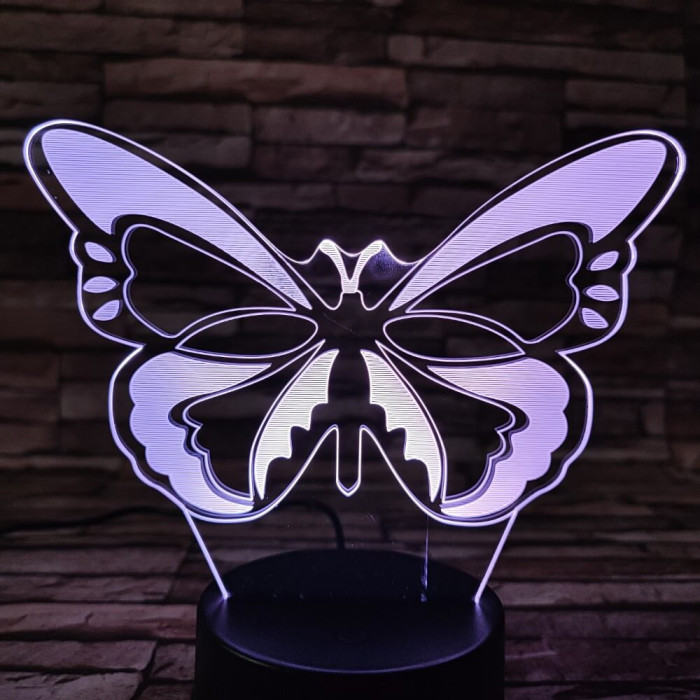 Festői pillangó  7 színű 3D led lámpa