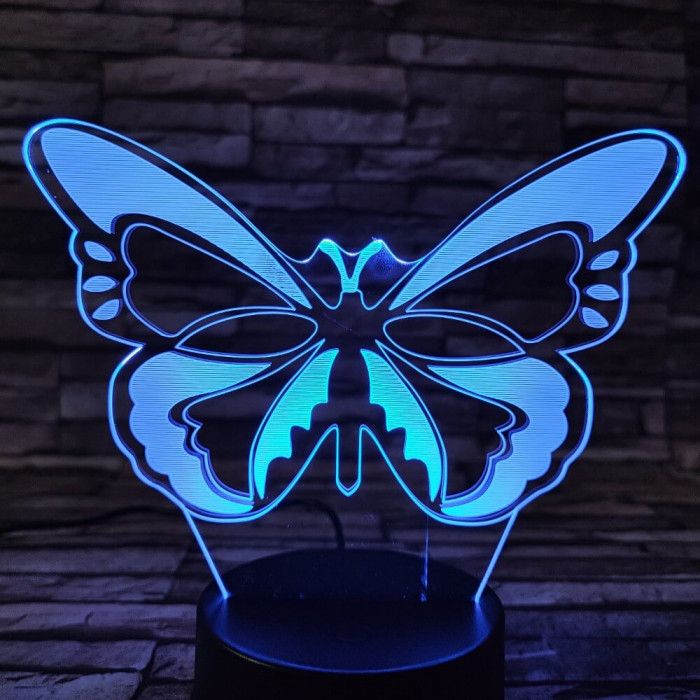 Festői pillangó  7 színű 3D led lámpa