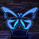 Festői pillangó  7 színű 3D led lámpa