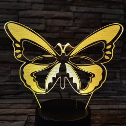 Festői pillangó  7 színű 3D led lámpa