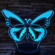 Festői pillangó  7 színű 3D led lámpa