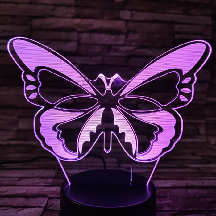 Festői pillangó  7 színű 3D led lámpa