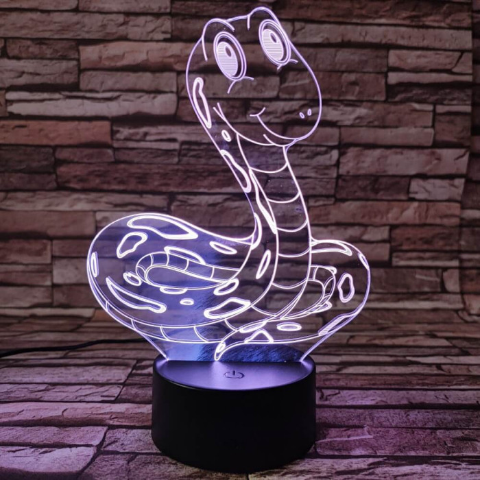 Kígyó pajti 7 színű 3D led lámpa