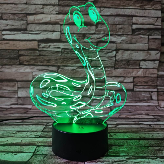 Kígyó pajti 7 színű 3D led lámpa