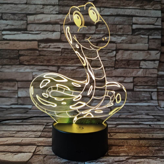 Kígyó pajti 7 színű 3D led lámpa