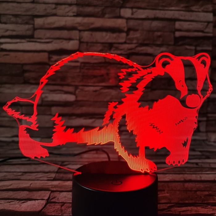 Borz 7 színű 3D led lámpa