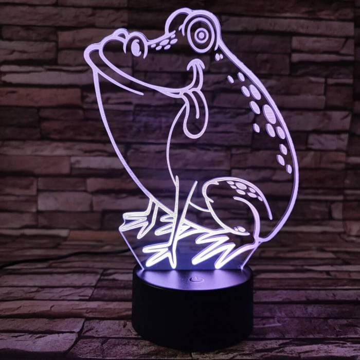 Béka 2 7 színű 3D led lámpa