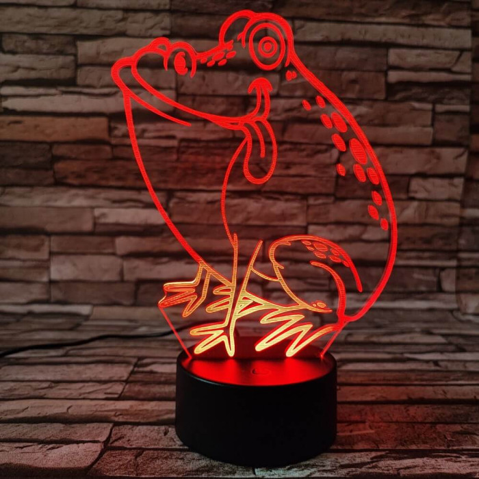 Béka 2 7 színű 3D led lámpa