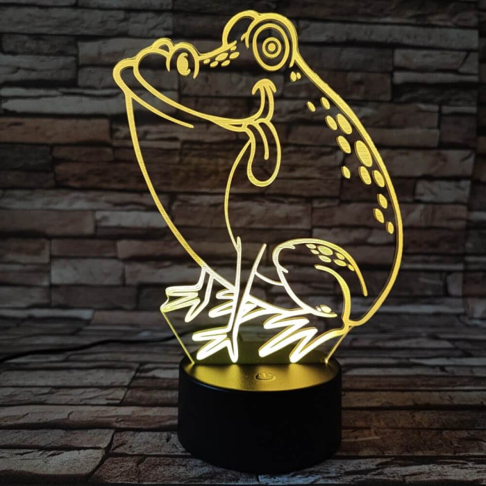 Béka 2 7 színű 3D led lámpa