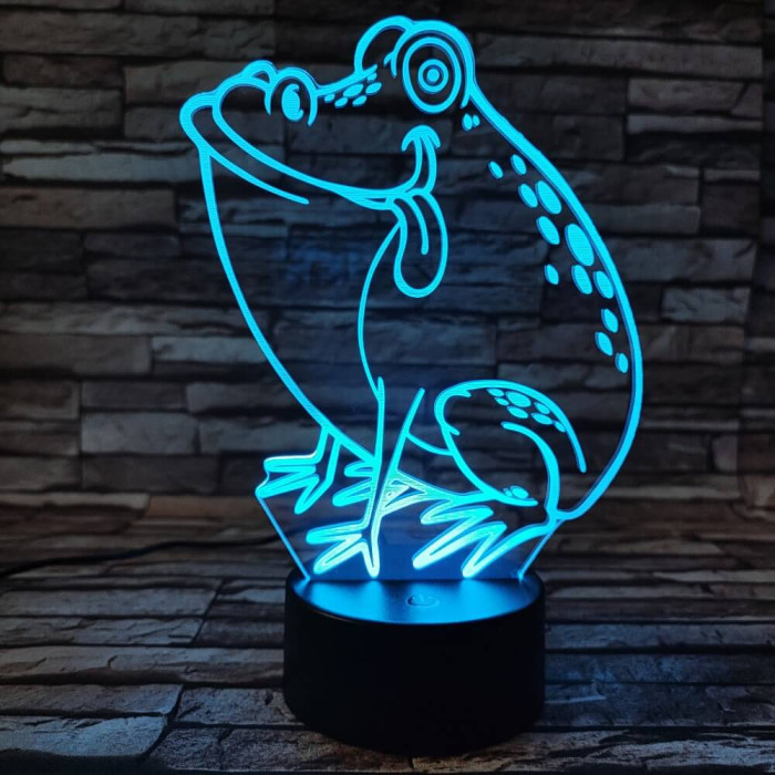 Béka 2 7 színű 3D led lámpa