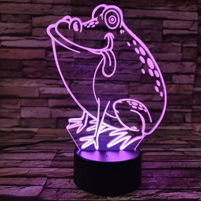 Béka 2 7 színű 3D led lámpa