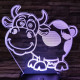 Tehén 7 színű 3D led lámpa