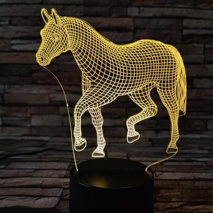 Póni 7 színű 3D led lámpa