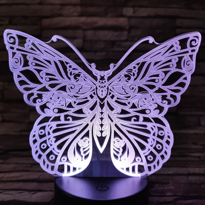 Pillangó 2 7 színű 3D led lámpa 