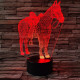 Ló nyereggel 7 Színű 3D led lámpa