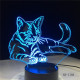 Fekvő Cica 3D led lámpa