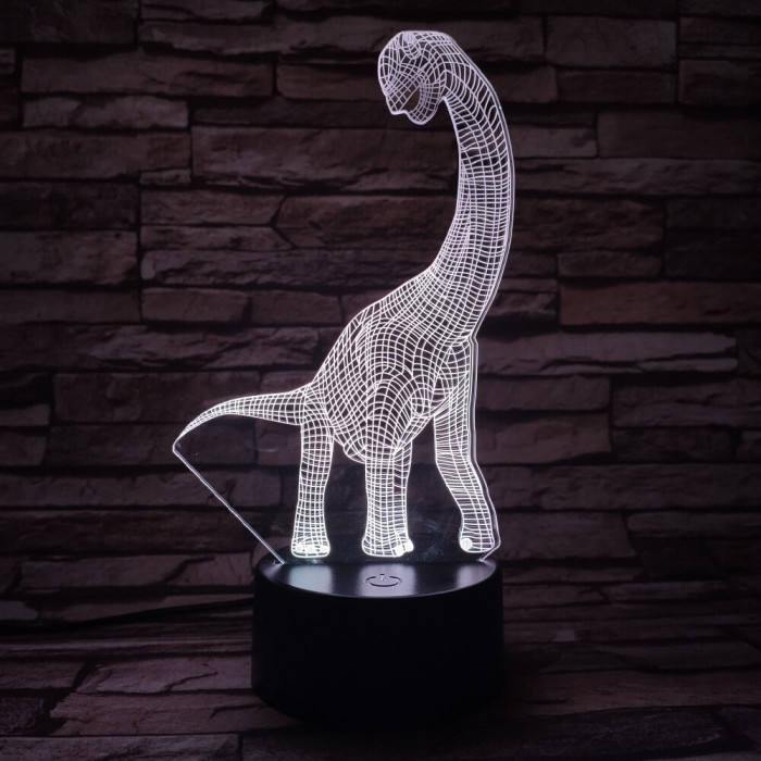 Brachiosaurus 7 színű 3D led lámpa