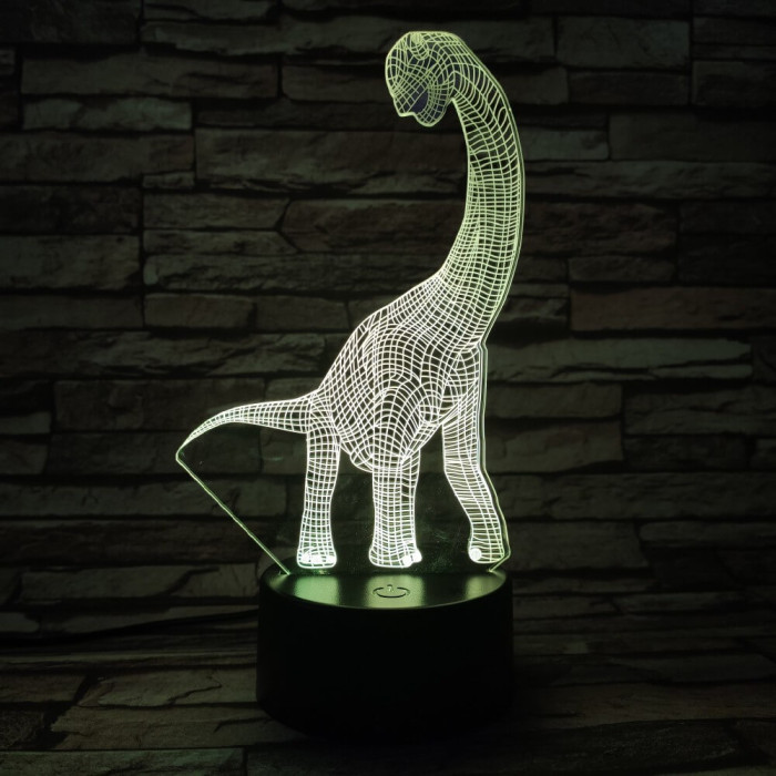 Brachiosaurus 7 színű 3D led lámpa
