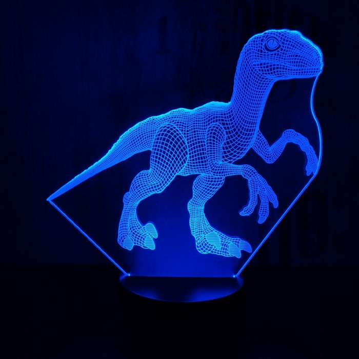 Velocitaptor 7 szinű 3 3D led lámpa