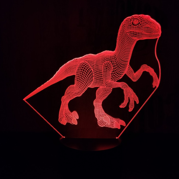 Velocitaptor 7 szinű 3 3D led lámpa