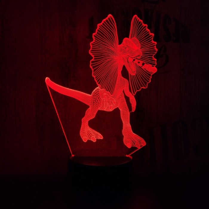 Dilophosaurus 7 színű 3D led lámpa