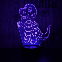 Kicsi dinó 7 színű 3D led lámpa
