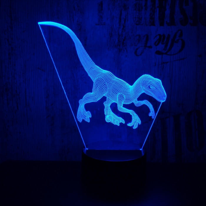 Velocitaptor 2 7 színű 3D led lámpa