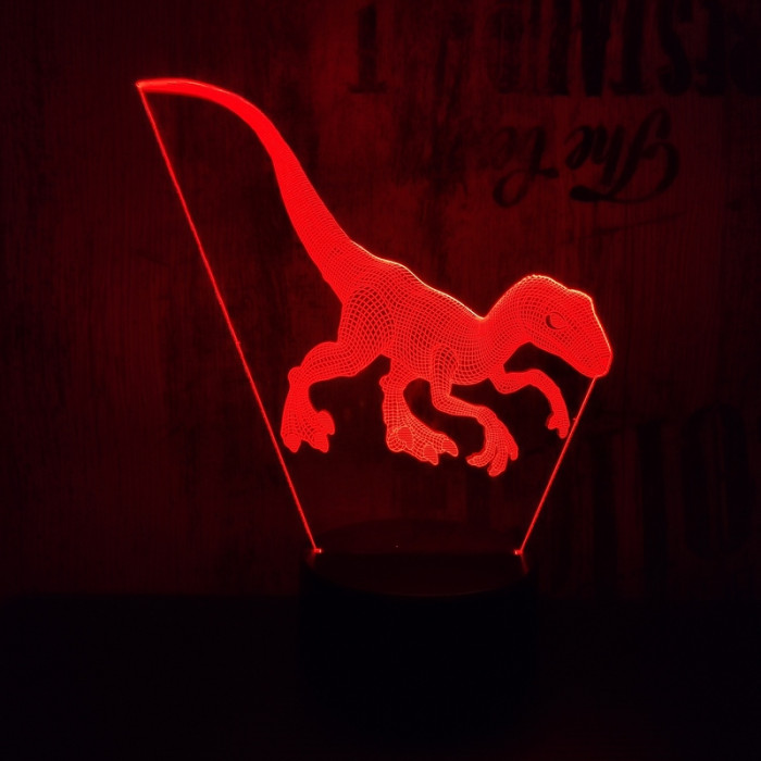 Velocitaptor 2 7 színű 3D led lámpa