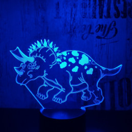 Triceratops 7 színű 3D led lámpa