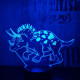 Triceratops 7 színű 3D led lámpa