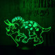 Triceratops 7 színű 3D led lámpa