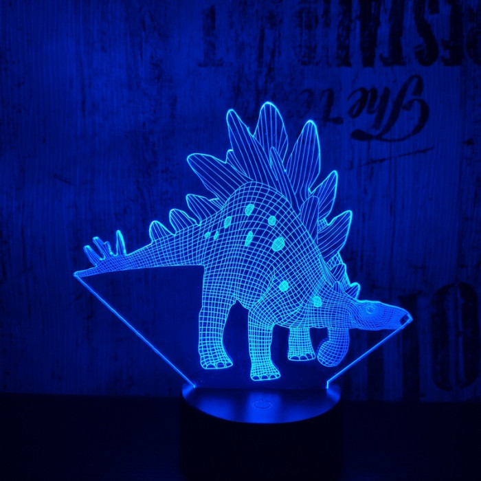 Stegosaurus 5 7 színű 3D led lámpa