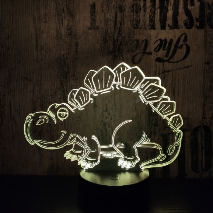 Stegosaurus 2 7 színű 3D led lámpa