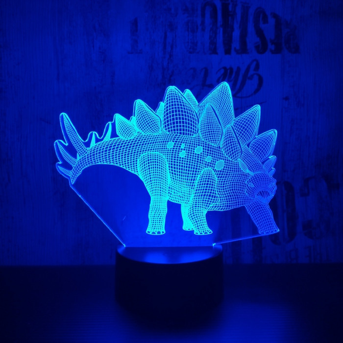 Stegosaurus 7 színű 3D led lámpa