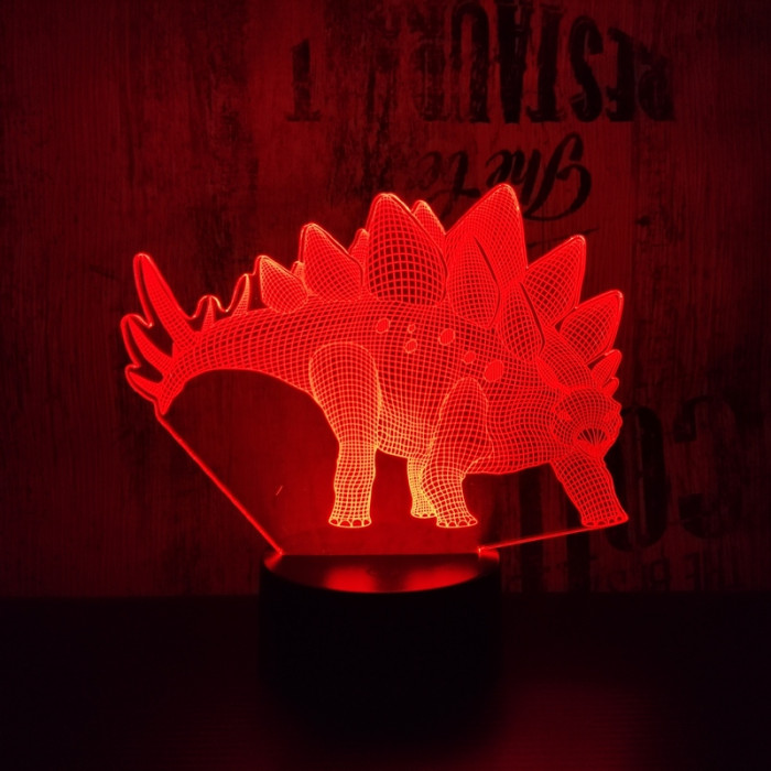 Stegosaurus 7 színű 3D led lámpa
