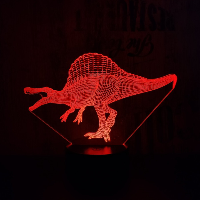 Spinosaurus 2 7 színű  3D led lámpa