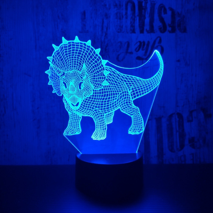 Triceratops 2 7 színű d lámpa