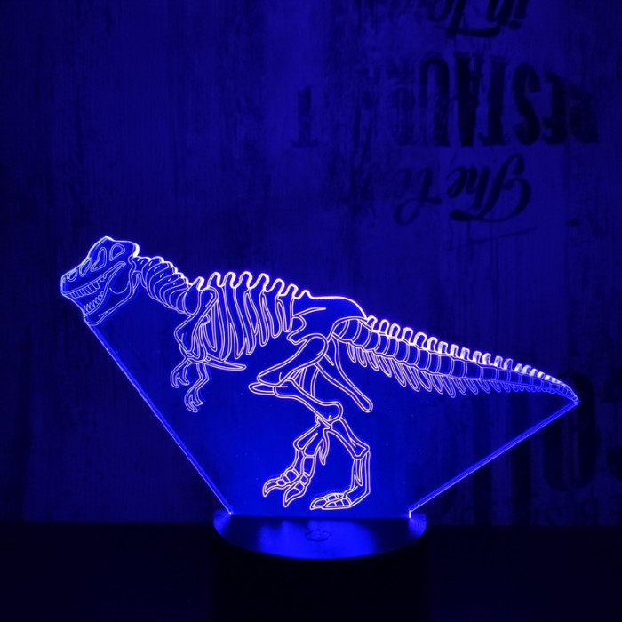 Dinó csontváz 7 színű 3D led lámpa